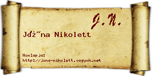 Jóna Nikolett névjegykártya